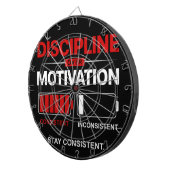 Discipline Over Motivation – Stay Consistent | Sel Dartscheibe (Vorderseite rechts)