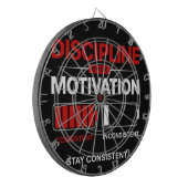 Discipline Over Motivation – Stay Consistent | Sel Dartscheibe (Vorderseite Links)