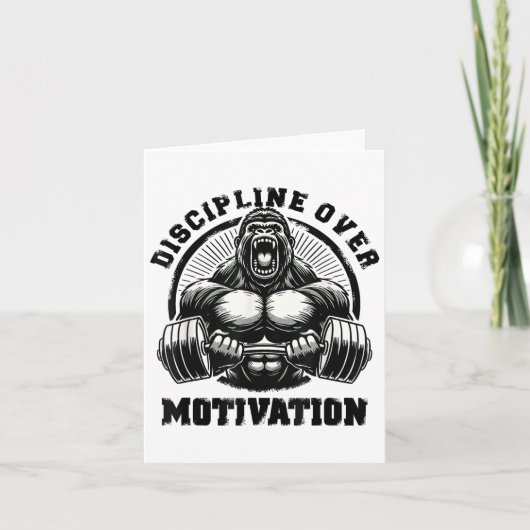 Discipline Over Motivation Weightlift Gym Quotes G Karte (Vorderseite)