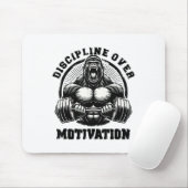 Discipline Over Motivation Weightlift Gym Quotes G Mousepad (Mit Mouse)