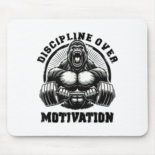 Discipline Over Motivation Weightlift Gym Quotes G Mousepad (Vorne)