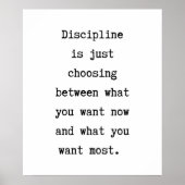 Discipline Quote Poster Wall Art Inspiration (Vorne)
