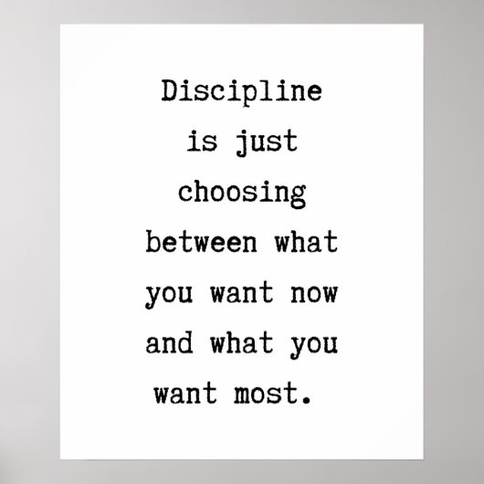 Discipline Quote Poster Wall Art Inspiration (Vorne)