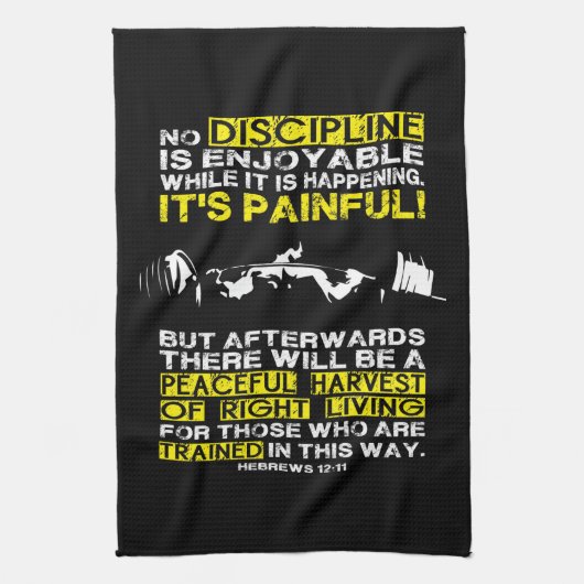 DISCIPLINE - Squat Workout Motivierend Küchentuch (Vertikal)