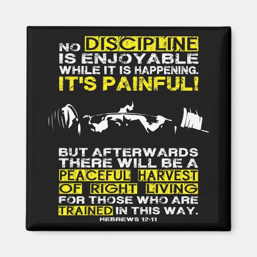 DISCIPLINE - Squat Workout Motivierend Magnet (Vorne)