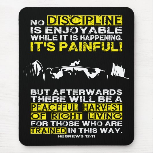 DISCIPLINE - Squat Workout Motivierend Mousepad (Vorne)