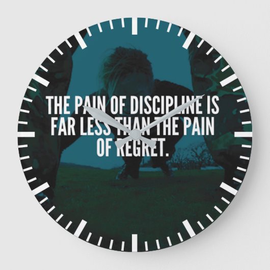 Discipline - Workout Inspiration Große Wanduhr (Vorderseite)