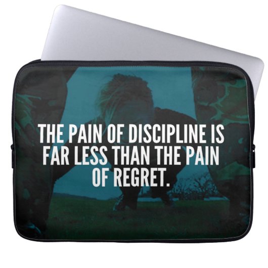 Discipline - Workout Inspiration Laptopschutzhülle (Vorderseite)