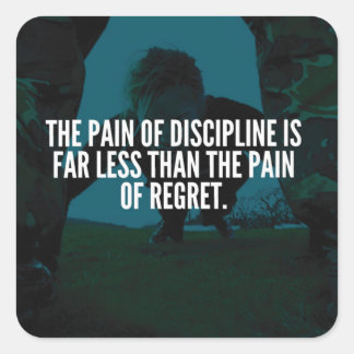 Discipline - Workout Inspiration Quadratischer Aufkleber