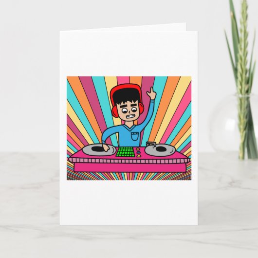 DiscJockey Retro DJ Music Producer Karte (Vorderseite)