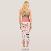 Disco 1970er Außerirdischer funky groovy Capri Leggings (Rückseite)