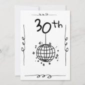Disco 30. Geburtstag Hand Drawn Whimsical Einladung (Rückseite)