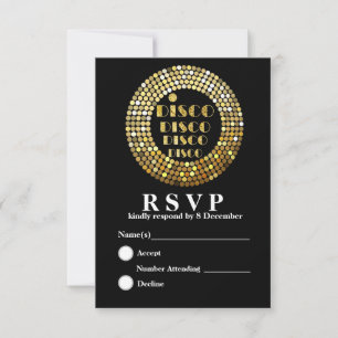 Disco 3,5" x 5" Antwortkarte RSVP Karte