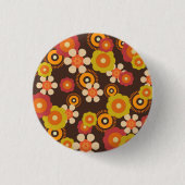 Disco 70er 60er Retro Blume Pop Kultur Button (Vorderseite)