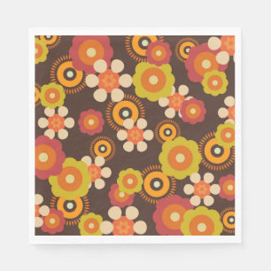 Disco 70er 60er Retro Blume Pop Kultur Serviette