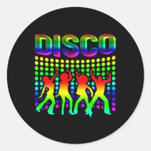 Disco 70er Disco Themenwelt Vintag Retro Dance 1 Runder Aufkleber