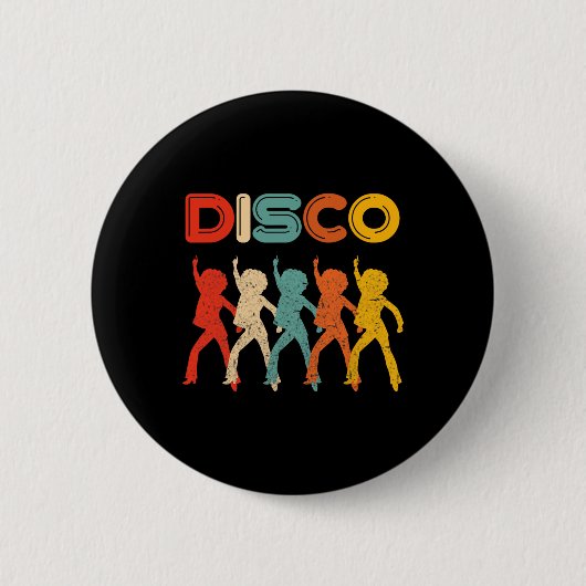 Disco 70er Disco Vintages Retro-Tanzen Button (Vorderseite)