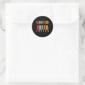 Disco 70er Disco Vintages Retro-Tanzen Runder Aufkleber (Tasche)