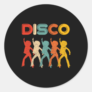 Disco 70er Disco Vintages Retro-Tanzen Runder Aufkleber