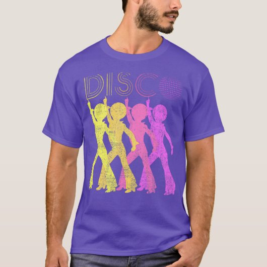 Disco 70er Thema Vintag Retro Party T-Shirt (Vorderseite)