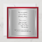 Disco 70's Birthday Party Red Retro 3 Einladung (Rückseite)