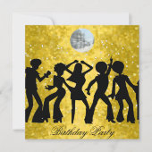 Disco 70's Geburtstagsparty Einladung (Vorderseite)