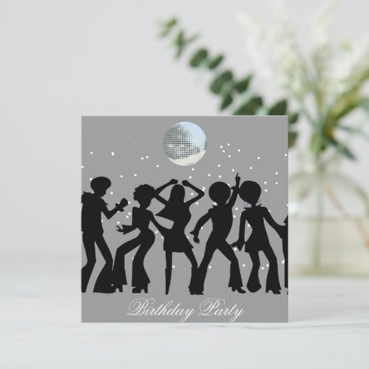 Disco 70's Geburtstagsparty Einladung (Stehend Vorderseite)
