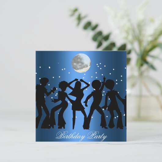 Disco 70's Geburtstagsparty Einladung (Stehend Vorderseite)