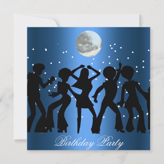 Disco 70's Geburtstagsparty Einladung (Vorderseite)