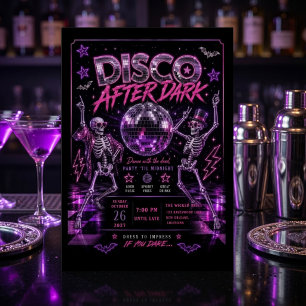 Disco After Dark Halloween-Party Retro Feiertagskarte