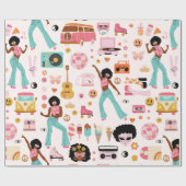 Disco-Alien afrikanischer 1970er Jahre Geschenkpapier (Flach)