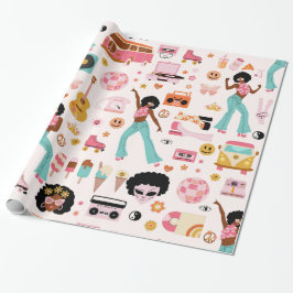 Disco-Alien afrikanischer 1970er Jahre Geschenkpapier