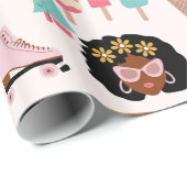 Disco-Alien afrikanischer 1970er Jahre Geschenkpapier (Rolleneckpunkt)