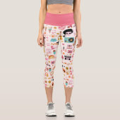 Disco Alien Funky Groovy Capri Leggings (Vorderseite)