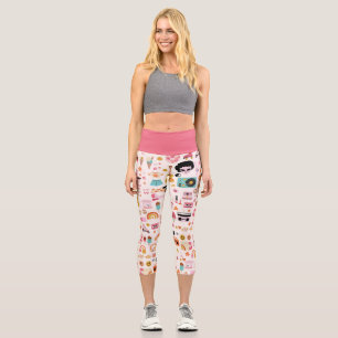 Disco Alien Funky Groovy Capri Leggings