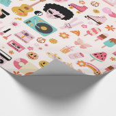 Disco Alien Funky Groovy Geschenkpapier (Ecke)