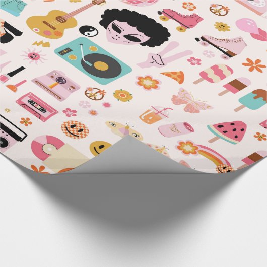 Disco Alien Funky Groovy Geschenkpapier (Ecke)