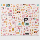 Disco Alien Funky Groovy Geschenkpapier (Flach)