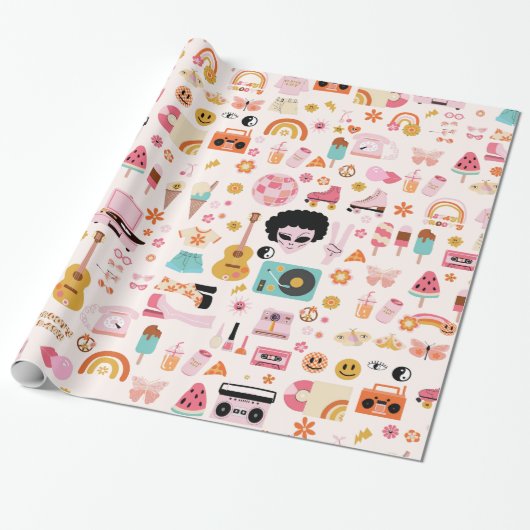 Disco Alien Funky Groovy Geschenkpapier (Ungerollt)