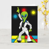 Disco Alien Karte (Gelbe Blume)