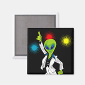 Disco-Alien Magnet (Vorderseite/Rückseite)