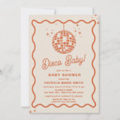 Disco Baby Retro Groovy Disco Kinderdusche Einladung (Vorderseite)