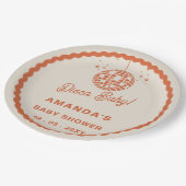 Disco Baby Retro Groovy Disco Kinderdusche Pappteller (Schrägansicht)