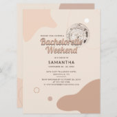 Disco Bachelorette Wochenende Party mit Aussicht Einladung (Vorne/Hinten)
