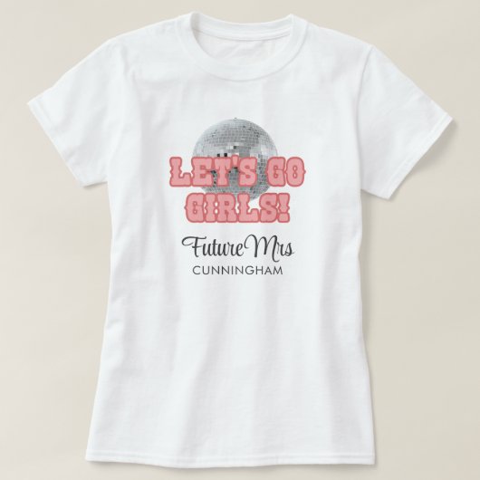 Disco Bachelorette Wochenende Party Retro 70er Bri T-Shirt (Design vorne)