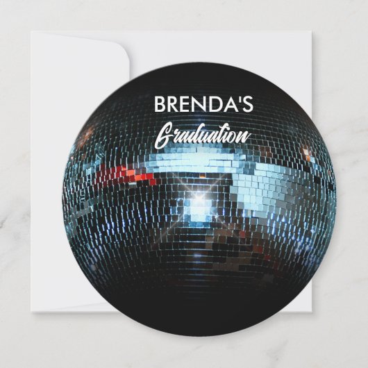 Disco Ball Abschluss Einladung (Vorderseite)