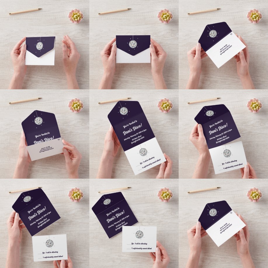 Disco Ball All In One Einladung