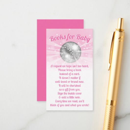 Disco Ball Baby Duschbücher für Babykarten Begleitkarte (Vorderseite/Rückseite Beispiel)