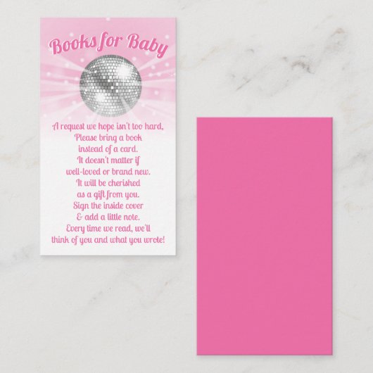 Disco Ball Baby Duschbücher für Babykarten Begleitkarte (Vorne/Hinten)