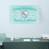 Disco Ball Baby Dusche Groovy Blue Boy Banner (Messeveranstaltung)